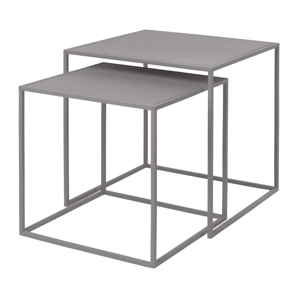  Măsuțe de cafea gri-deschis 2 buc. din metal 40x40 cm Fera – Blomus 