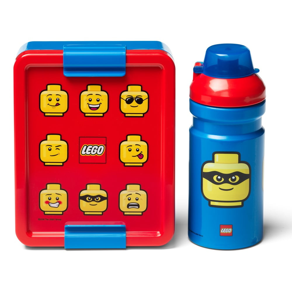 Set caserolă pentru gustări și sticlă LEGO® Iconic, roșu-albastru bonami.ro imagine 2022