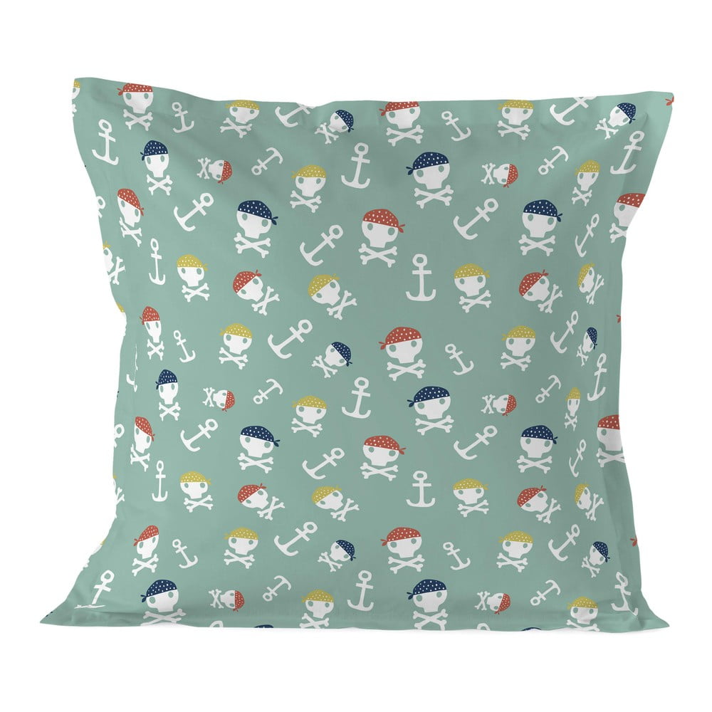 Față de pernă din bumbac pentru copii moshi moshi pirate life, 60 x 60 cm