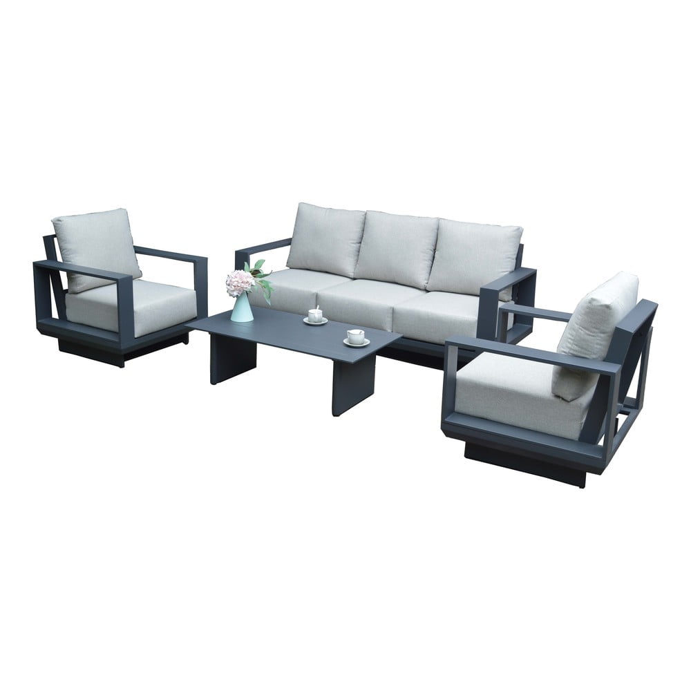 Set mobilier de grădină gri din aluminiu pentru 5 persoane Lucerne – Rojaplast