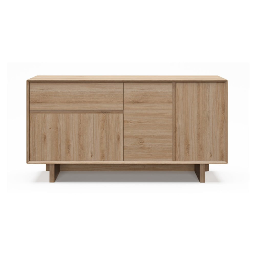 Comodă în culoare naturală cu aspect de lemn de stejar 146x76x45 cm Carpi – Marckeric