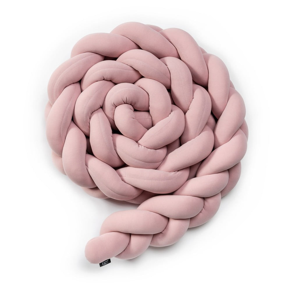 Apărătoare tricotată din bumbac pentru pătuț ESECO, lungime 220 cm, roz bonami.ro
