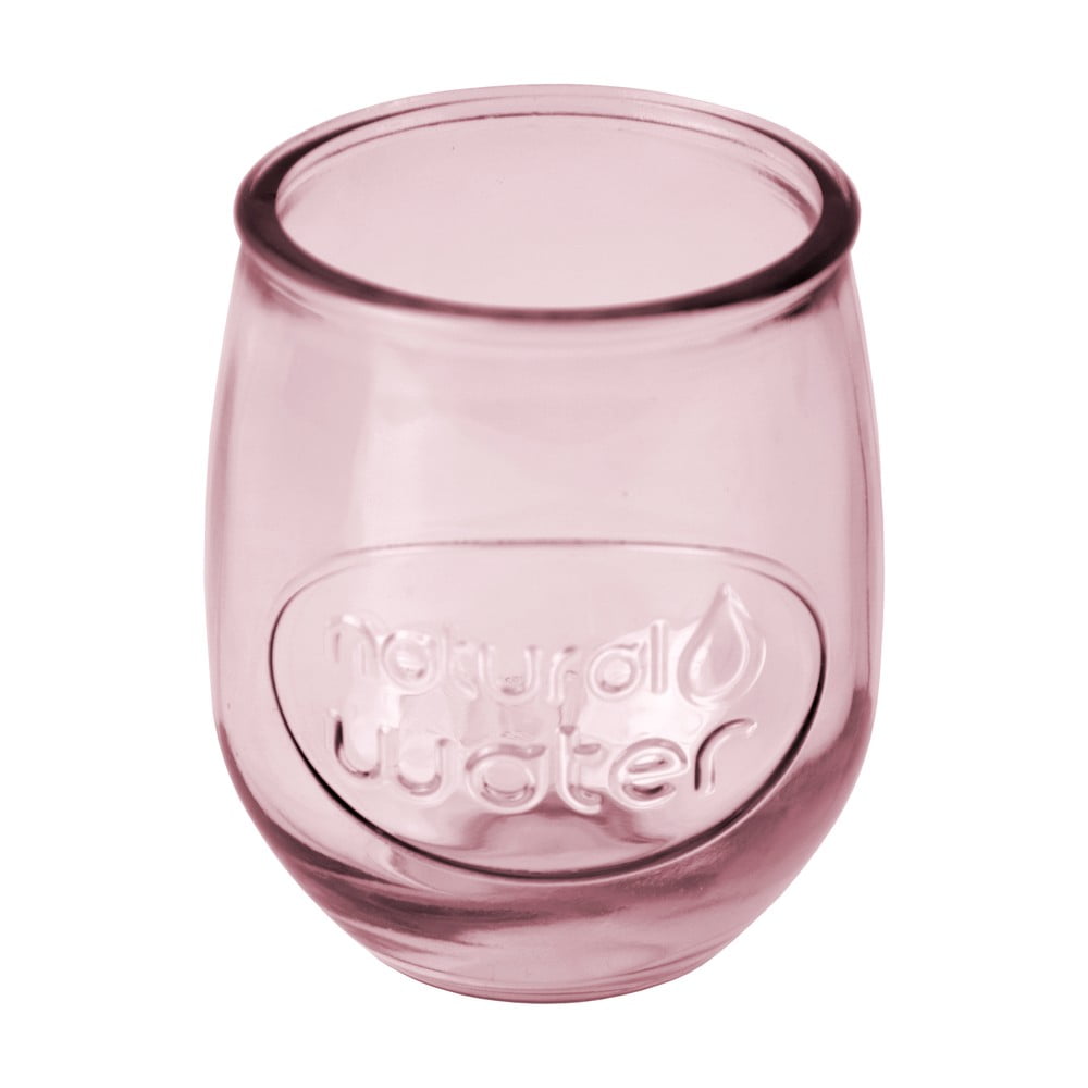Pahar din sticlă reciclată Ego Dekor Water, 400 ml, roz deschis