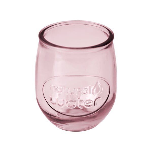 Pahar din sticlă reciclată Ego Dekor Water, 400 ml, roz deschis