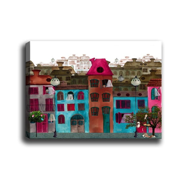 Tablou Tablo Center Colorful Houses, 60 x 40 cm