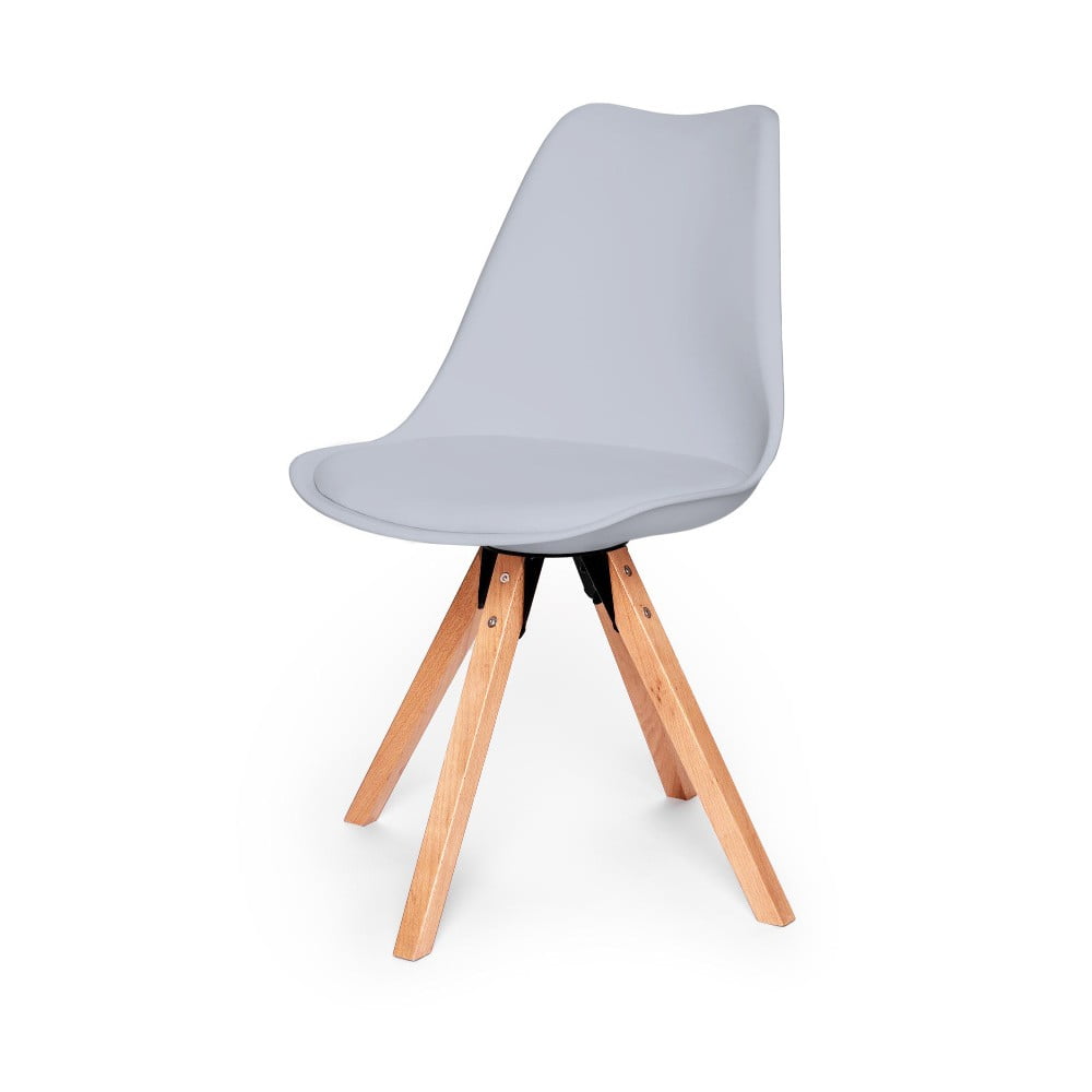 Set 2 scaune cu structură din lemn de fag Bonami Essentials Gina, gri Bonami Essentials
