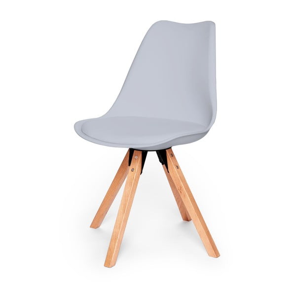 Set 2 scaune cu structură din lemn de fag Bonami Essentials Gina, gri