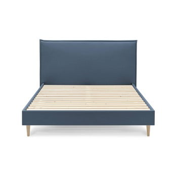 Pat dublu bobochic paris sary light, 160 x 200 cm, albastru