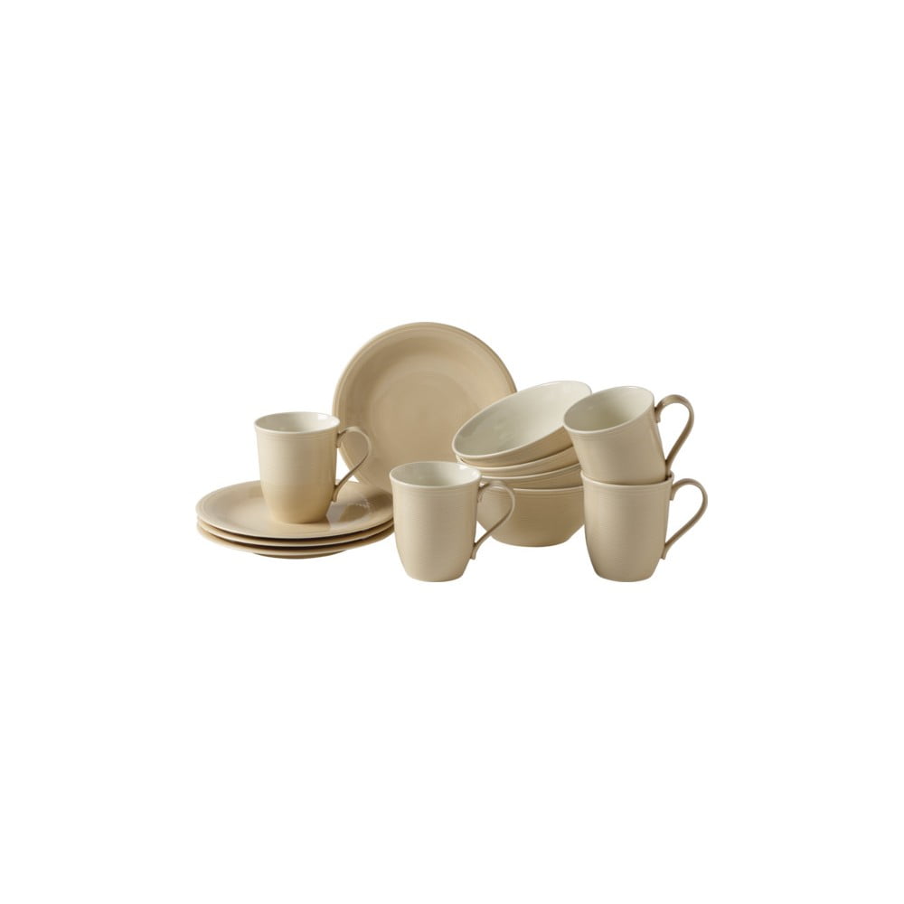 Set veselă din porțelan 12 piese villeroy & boch like color loop, bej