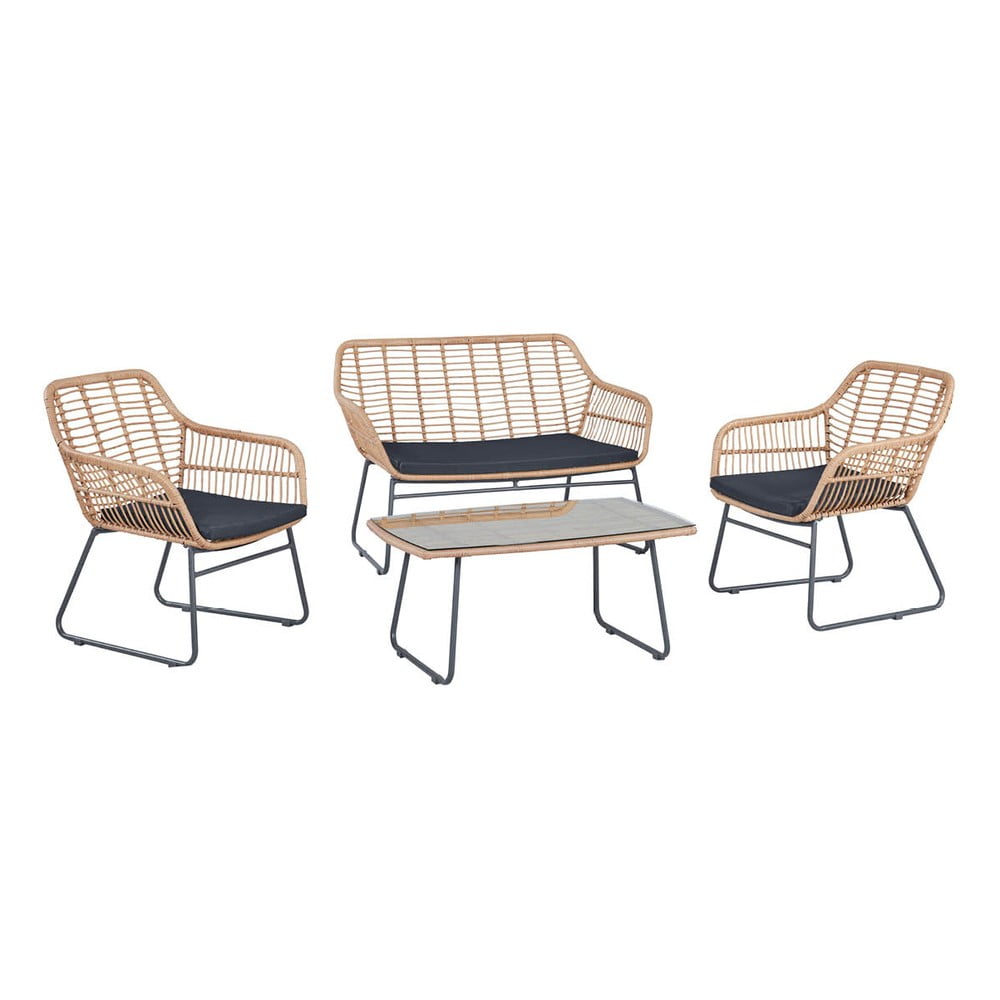 Poza Set mobilier de gradina in culoare naturala pentru 4 persoane Kilsund - Bonami Selection
