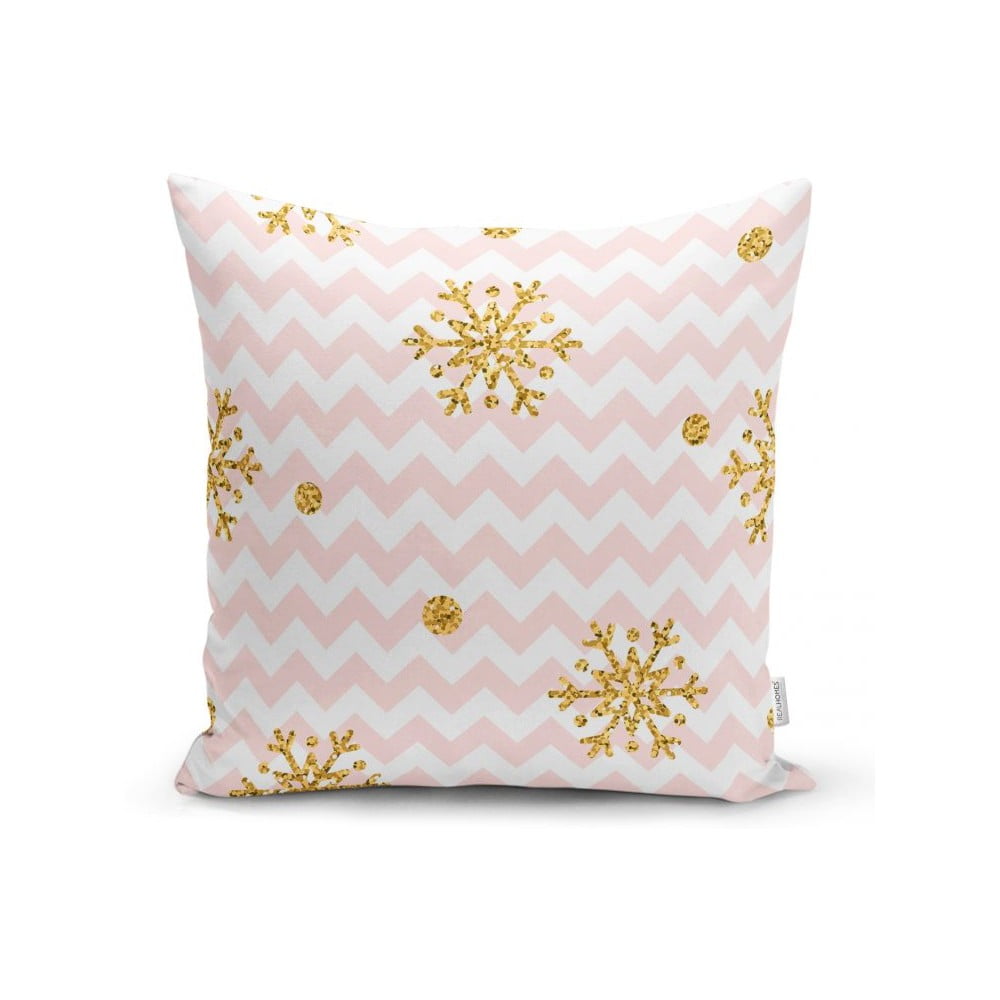 Față de pernă cu model de Crăciun Minimalist Cushion Covers Golden Snowflakes, 42 x 42 cm bonami.ro imagine noua
