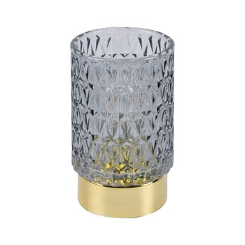Decorațiune luminoasă din sticlă cu led pt living diamond, gri