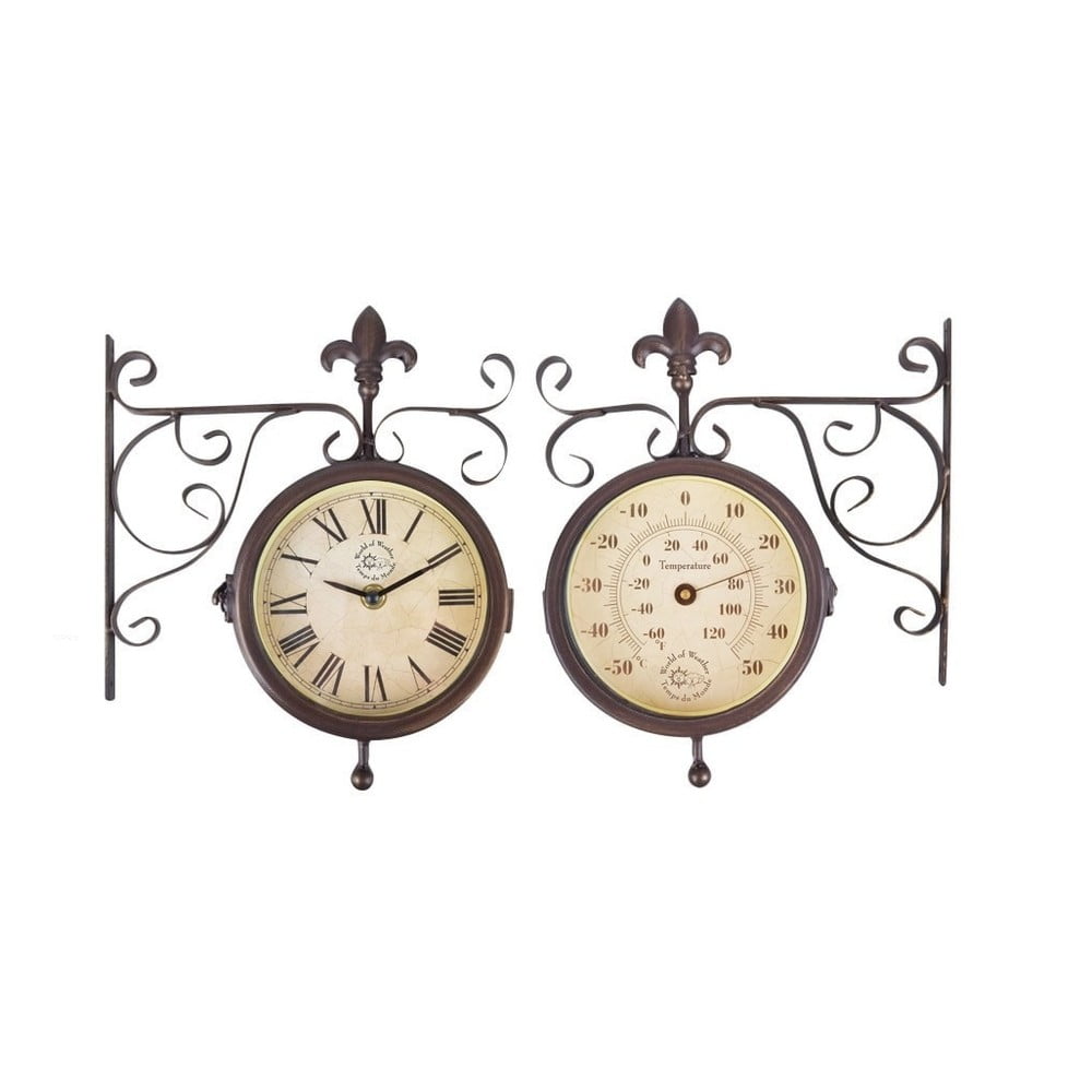 Set ceas și termometru pentru grădină Esschert Design Rustic