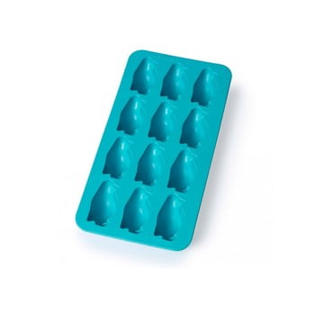 Formă din silicon pentru gheață lékué penguin, 12 cuburi, albastru