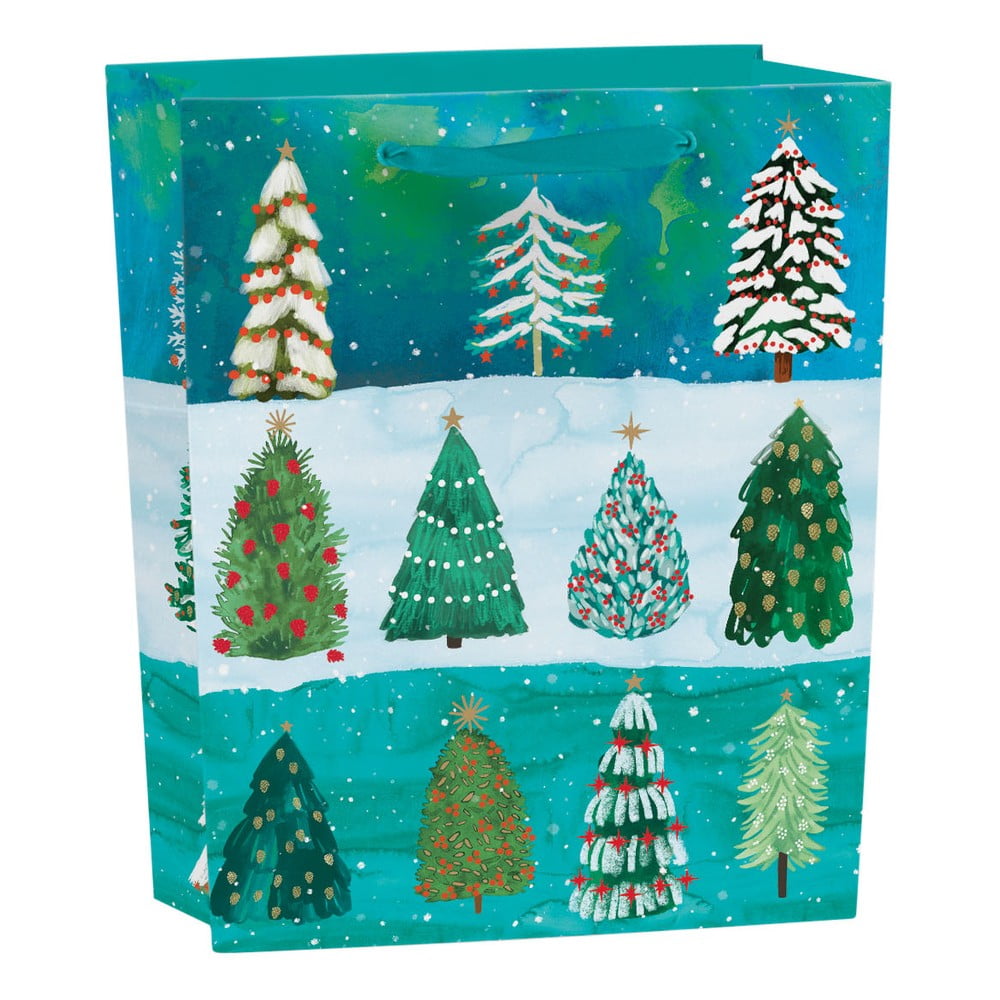 Pungă de cadouri 25x10 cm cu model de Crăciun Wild Winter Forest – Roger la Borde