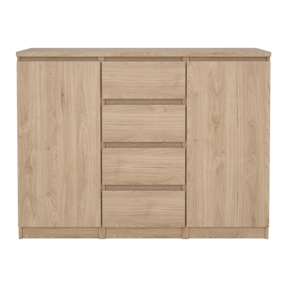 Comodă în culoare naturală cu aspect de lemn de stejar 121x91x50 cm Naia – Tvilum