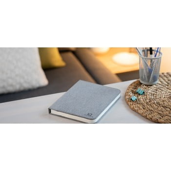 Veioză de birou cu LED Ginko Booklight Large, formă de carte, gri