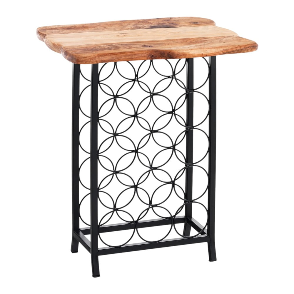 Raft pentru sticle de vin negru-în culoare naturală din metal număr de sticle 15 46x56x35,5 cm Ras – Tomasucci
