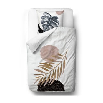 Lenjerie de pat din bumbac satinat butter kings glossy leaf, 135 x 200 cm