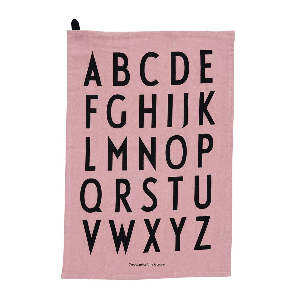 Prosop din bumbac Design Letters Alphabet, 40 x 60 cm, roz bonami.ro