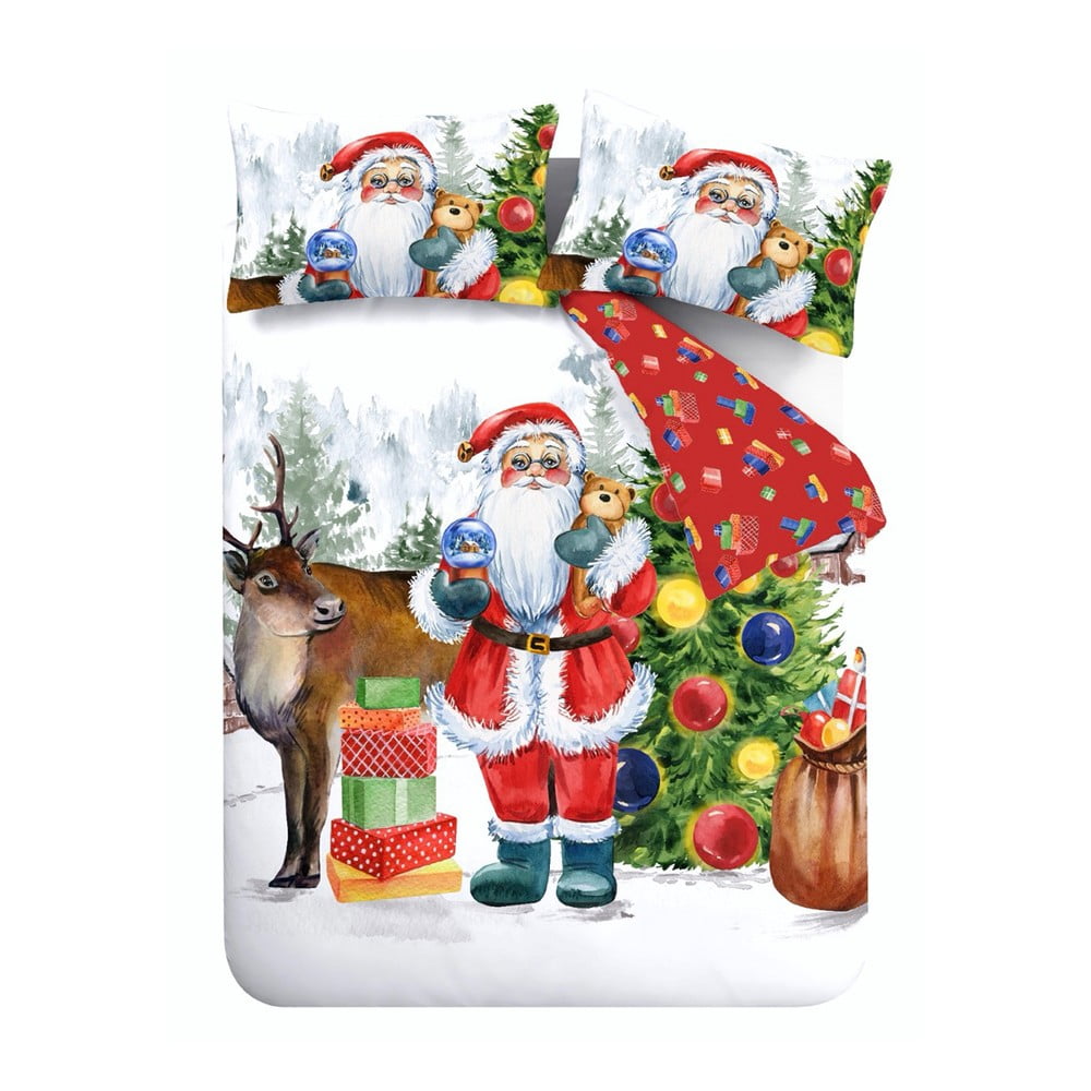 Lenjerie de pat pentru pat dublu 200x200 cm Retro Santa – Catherine Lansfield