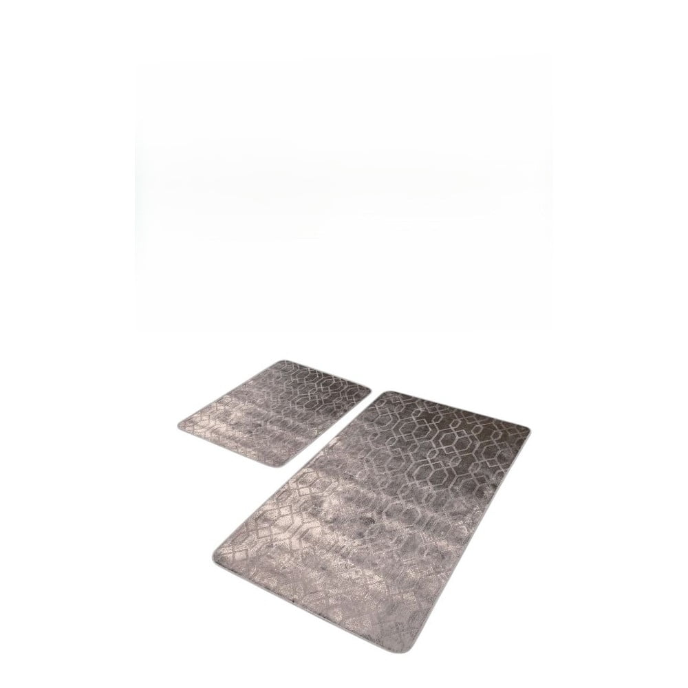 Covorașe de baie gri 2 buc. din catifea 60x100 cm – Mila Home