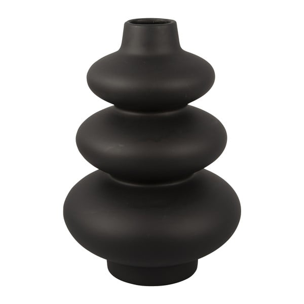 Vază din ceramică Karlsson Circles, înălțime 28,5 cm, negru