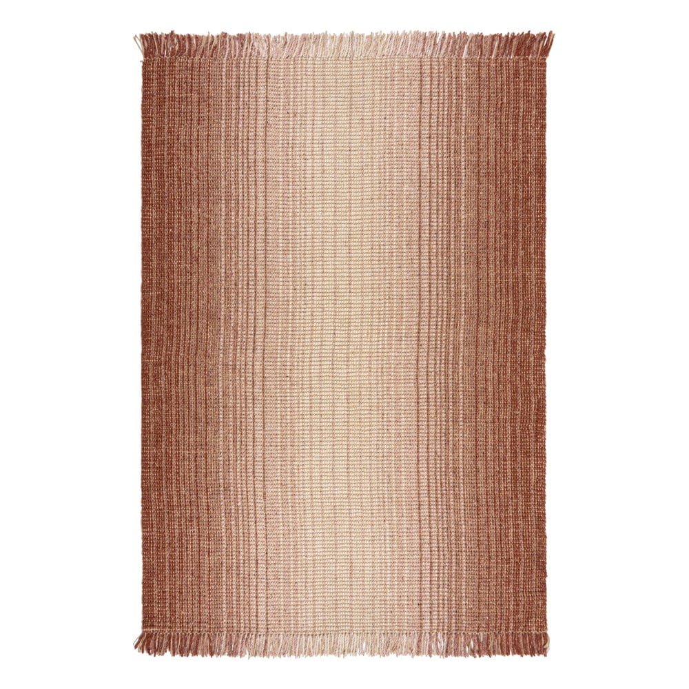 Covor roșu reversibil/țesut manual din amestec de iută 200x290 cm Jute Ombre Red – Flair Rugs