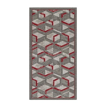 Traversă floorita hypnotik, 55 x 140 cm, gri-roșu