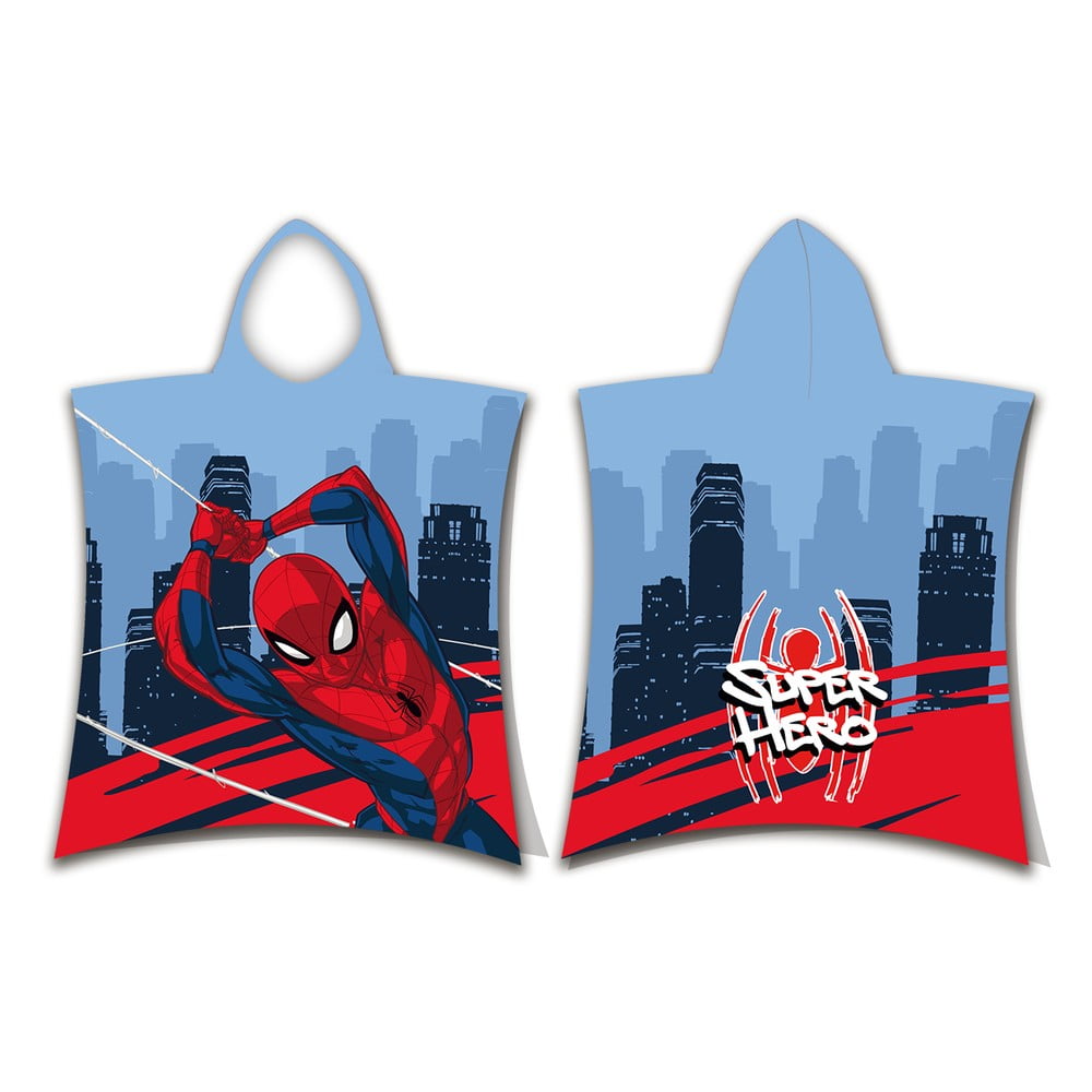 Poncho pentru copii roșu/albastru din frotir Spider-Man – Jerry Fabrics