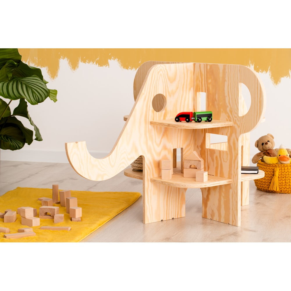 Bibliotecă pentru copii în decor de pin în culoare naturală 90×60 cm Elephant – Adeko 90x60