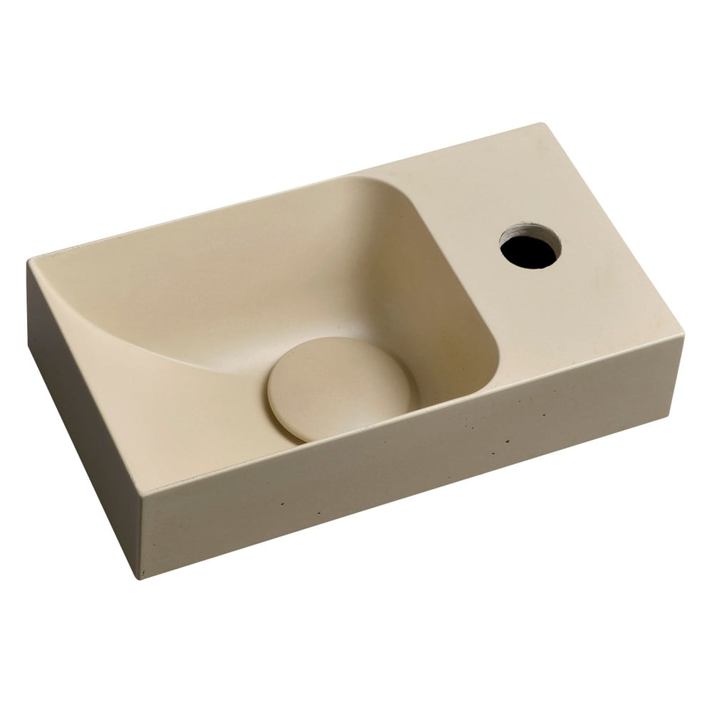 Chiuvetă mică pentru WC crem din beton 31x17 cm Piccolino – Sapho