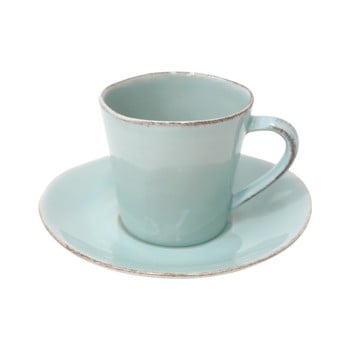 Ceașcă din gresie ceramică cu farfurioară costa nova, 190 ml, turcoaz