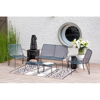 Set 5 piese mobilier din metal pentru grădină ezeis ambroise, gri