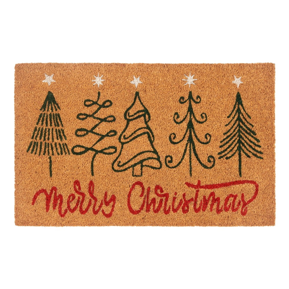 Covoraș de intrare din fibre de nucă de cocos 40x70 cm cu model de Crăciun Merry Christmas – Hanse Home