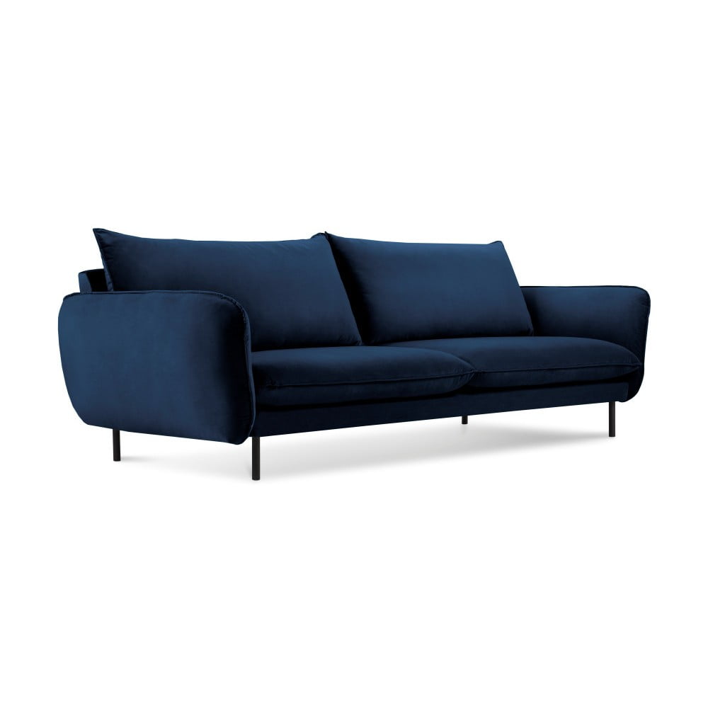 Canapea țesătură catifea Cosmopolitan Design Vienna, 230 cm, albastru 230