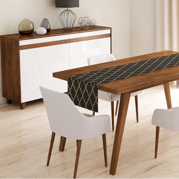 Napron pentru masă minimalist cushion covers black ogea, 45 x 140 cm