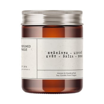 Lumânare din ceară de soia cu parfum de mușețel și tei perfumed prague, timp de ardere 40 h