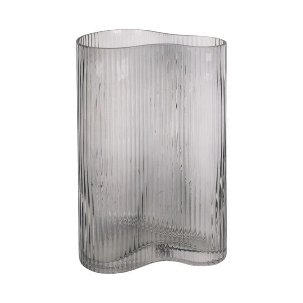 Vază din sticlă PT LIVING Wave, înălțime 27 cm, gri