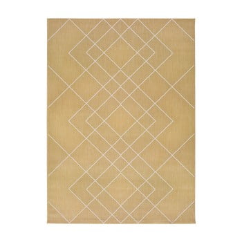 Covor potrivit pentru exterior universal hibis geo, 80 x 150 cm, galben