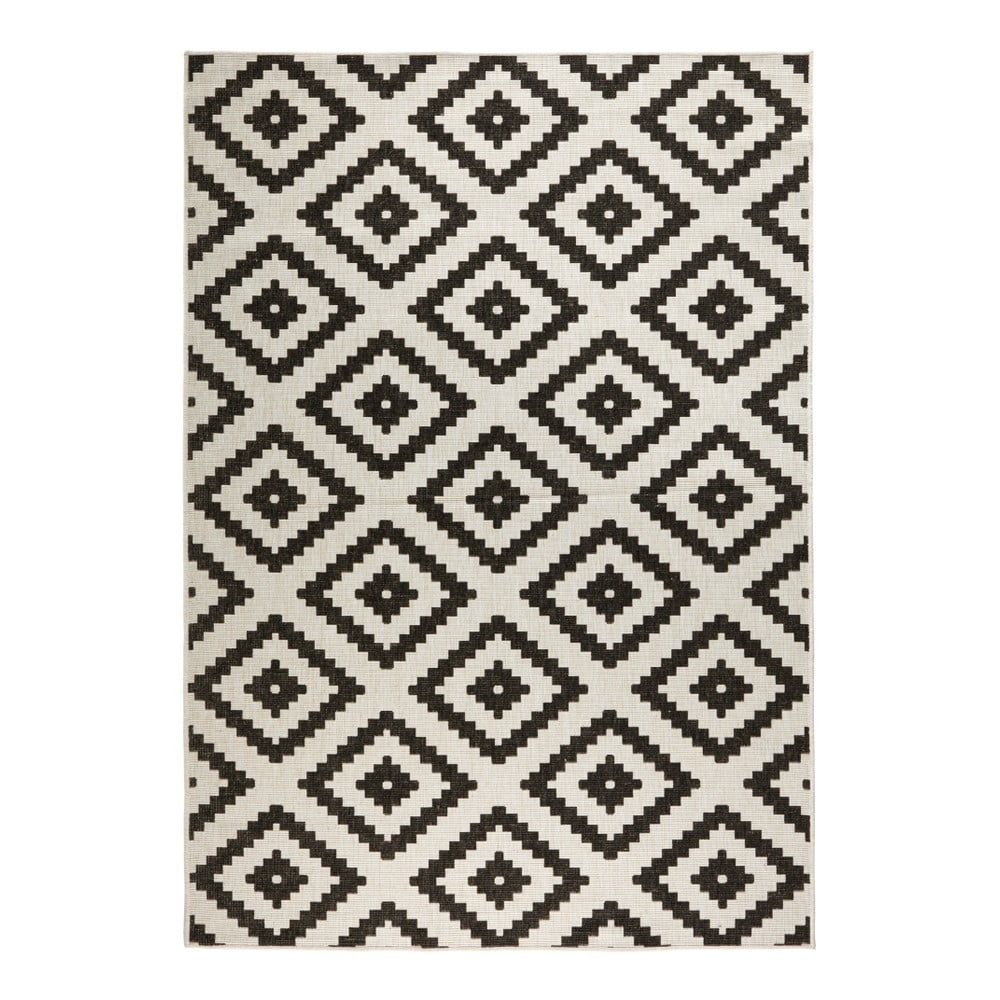 Covor adecvat pentru exterior NORTHRUGS Malta, 80 x 150 cm, negru - crem