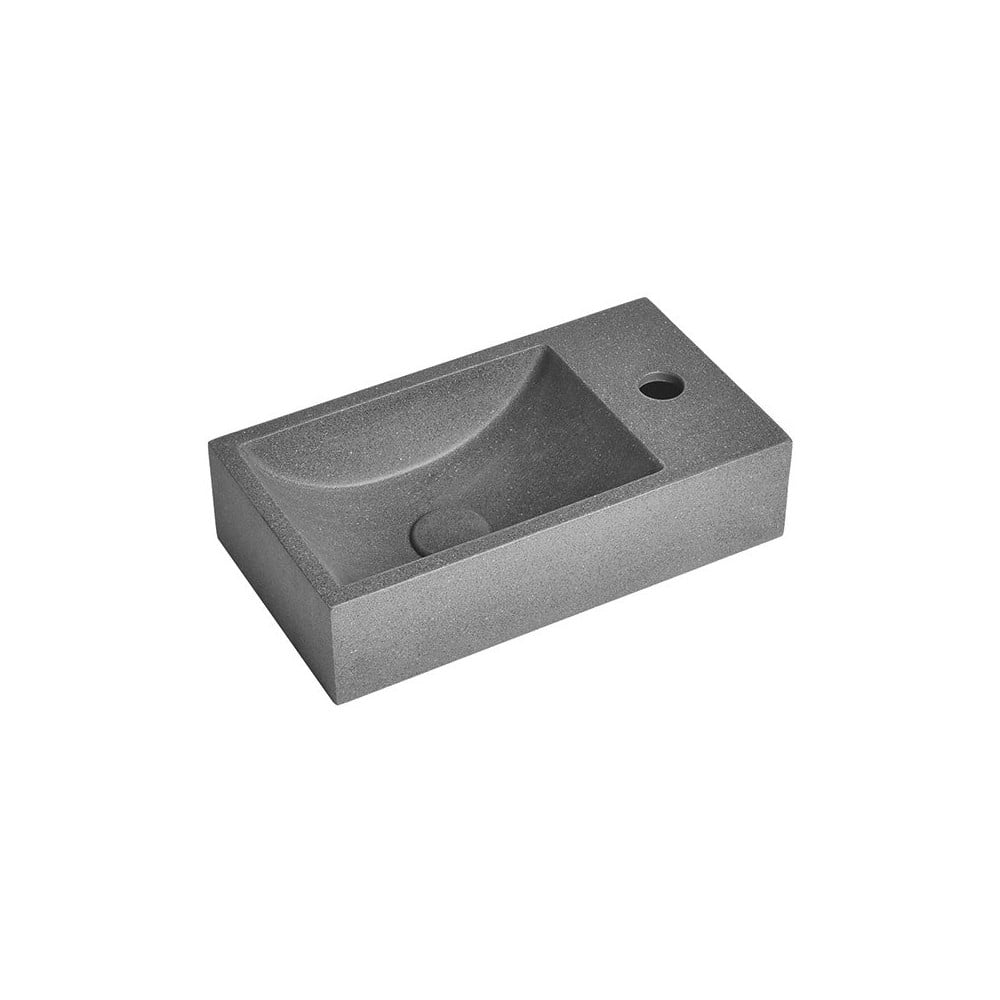 Chiuvetă mică pentru WC gri închis din beton 40x22 cm Crest – Sapho