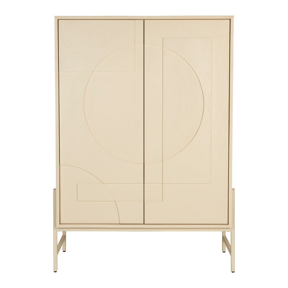 Dulap crem cu aspect de lemn de stejar 100x140x45 cm Faces – Zuiver