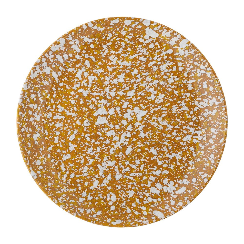 Farfurie de desert din gresie ceramică Bloomingville Carmel, ø 21 cm, portocaliu-alb Bloomingville imagine 2022