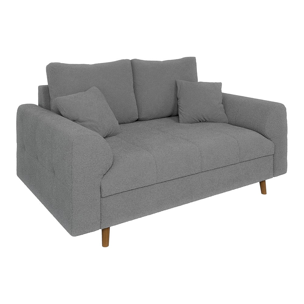 Canapea gri cu tapițerie din țesătură bouclé 150 cm Ariella – Ropez