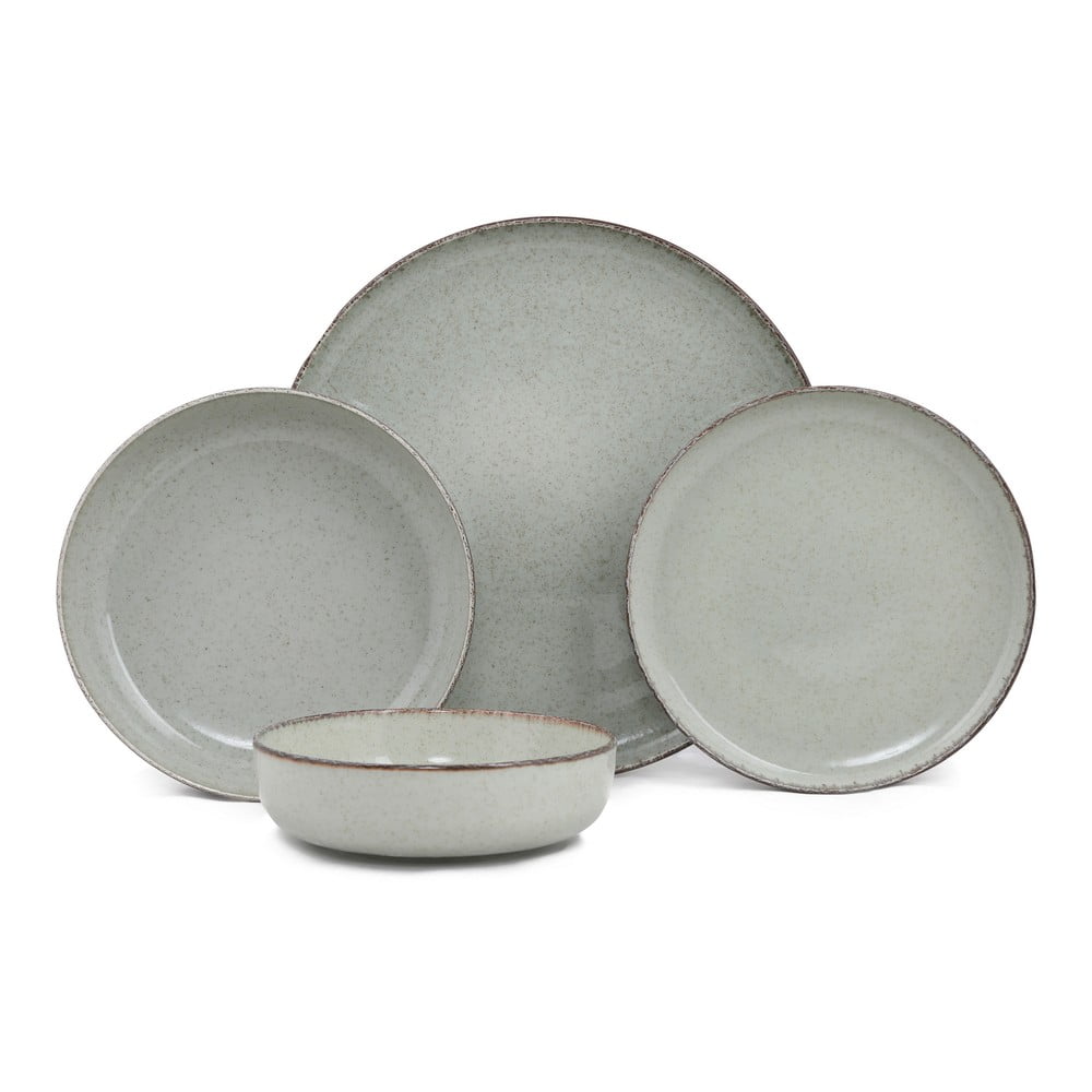 Set veselă 24 piese din porțelan kütahya porselen pearl, verde