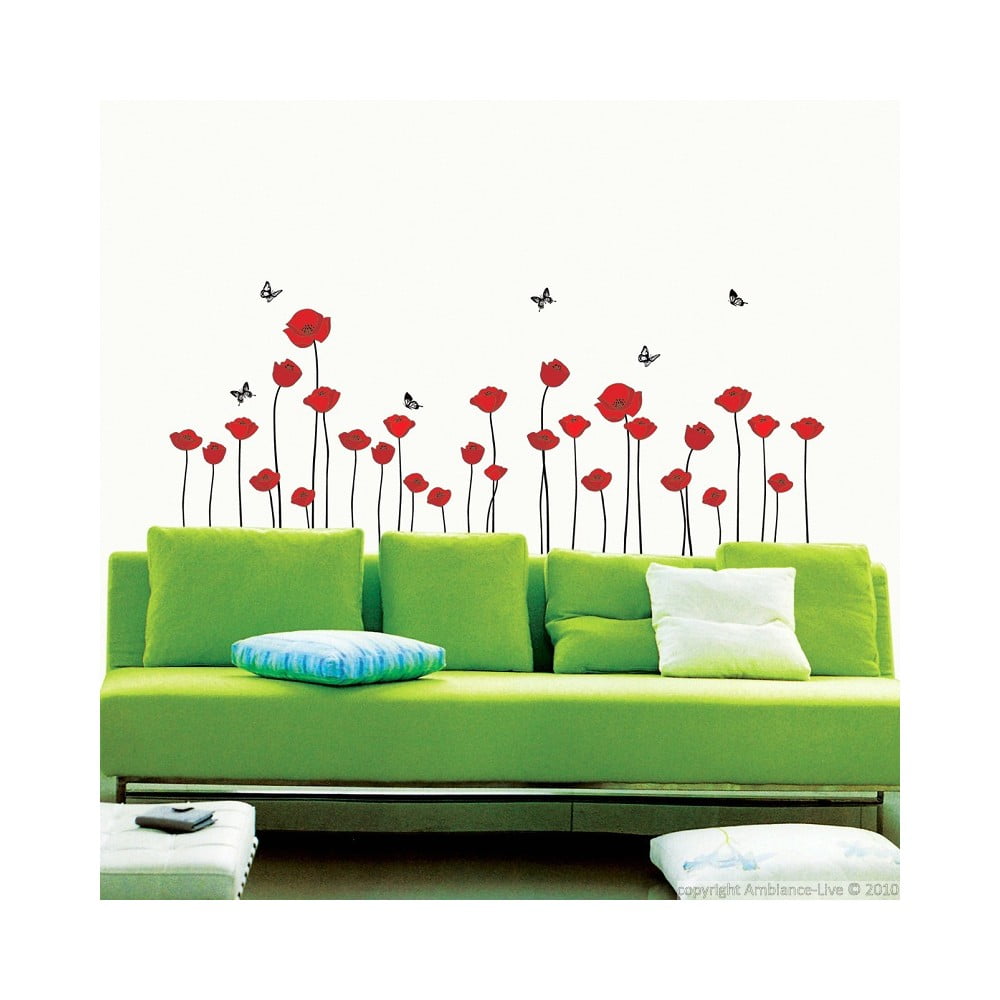 Set autocolante Ambiance Red Poppy Flowers Ambiance imagine 2022