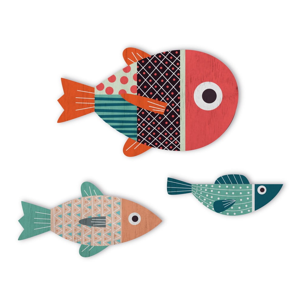 Set 3 pești decorativi pentru perete Little Nice Things bonami.ro imagine 2022