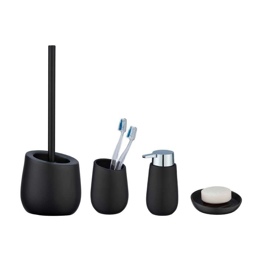 Set de accesorii de baie negru mat din ceramică Badi – Wenko