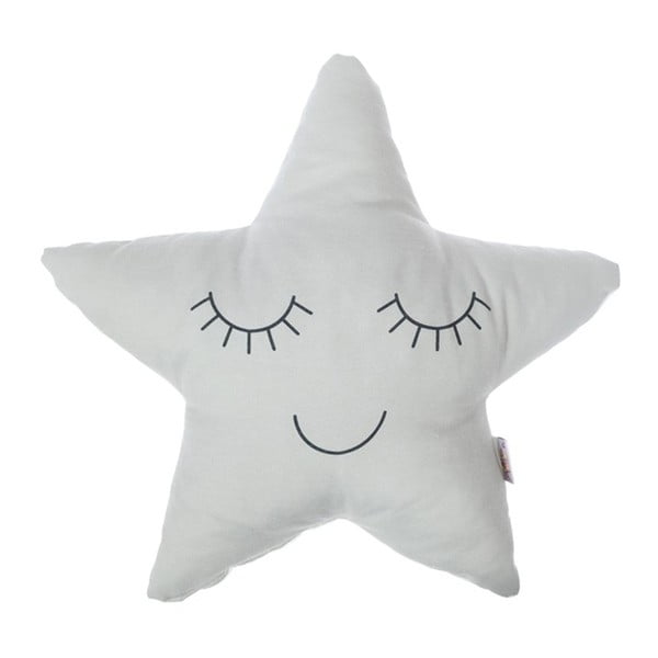 Pernă din amestec de bumbac pentru copii Mike & Co. NEW YORK Pillow Toy Star, 35 x 35 cm, gri deschis